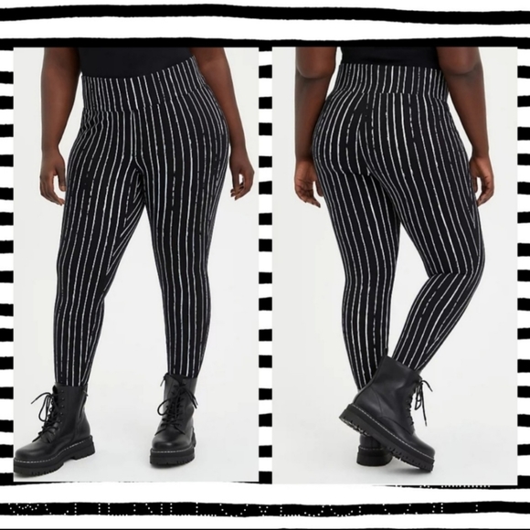 TORRID DISNEY Nightmare Before Christmas Jack Skellington Stripe Ponte Pant! NWT - Picture 2 of 10